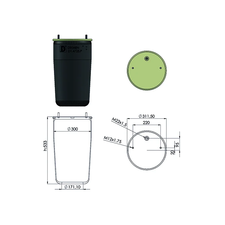 GİGANT DORSE PİSTONSUZ 220MM